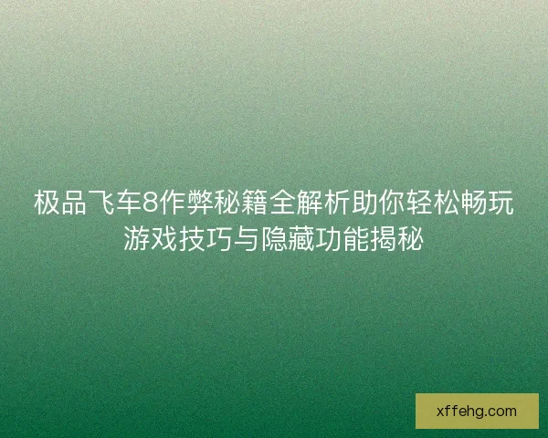 极品飞车8作弊秘籍全解析助你轻松畅玩游戏技巧与隐藏功能揭秘